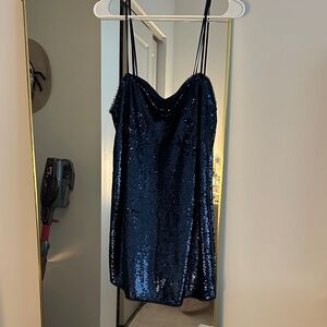 Free People Midnight Blue Sequin Mini Dress